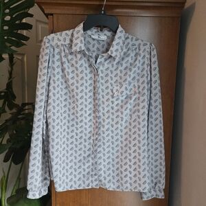 Jonathan Martin Button Up Sophisticated Paisley Blouse